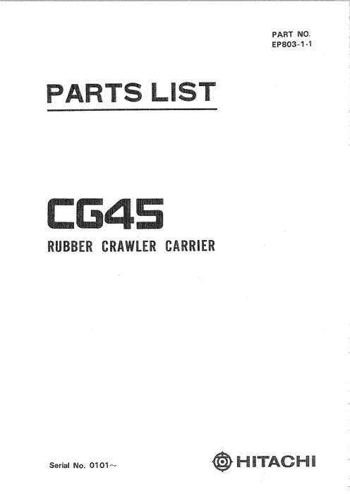 Hitachi CG45 Crawler Carriers Parts Catalog EP80311
