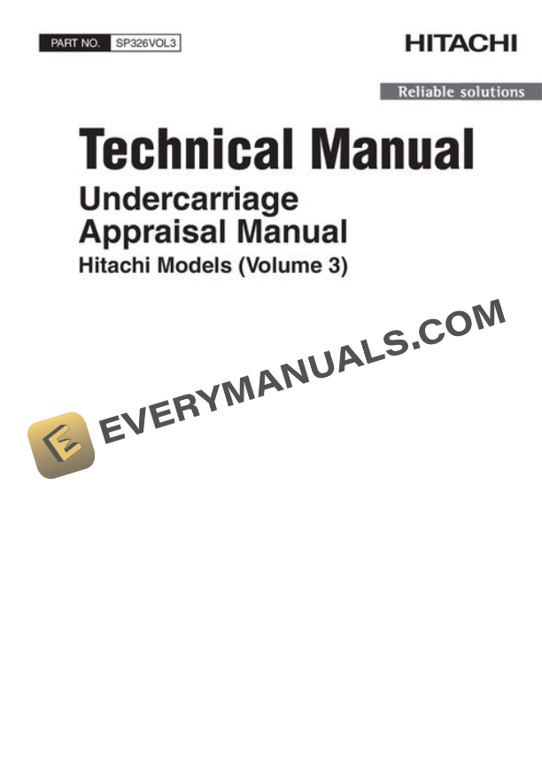 Hitachi Undercarriage Appraisal Test Manual SP326VOL3