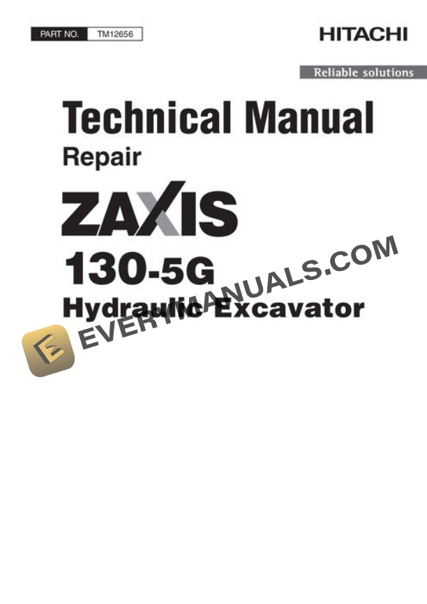 Hitachi ZAXIS130-5G Excavator Repair Manual TM12656