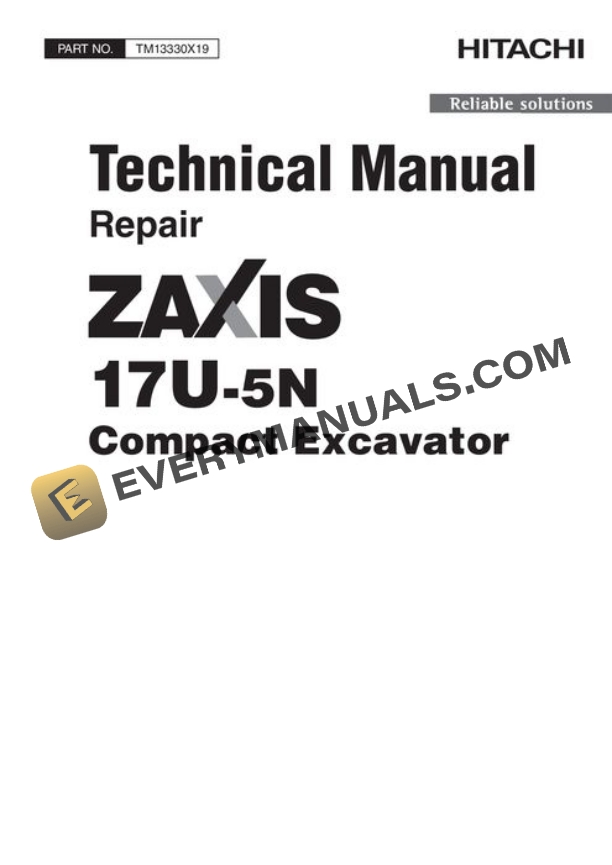 Hitachi ZAXIS17U-5N Excavator Repair Manual TM13330X19
