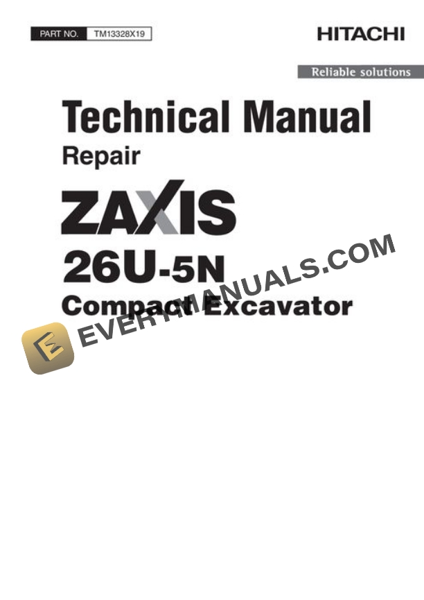 Hitachi ZAXIS26U-5N Excavator Repair Manual TM13328X19