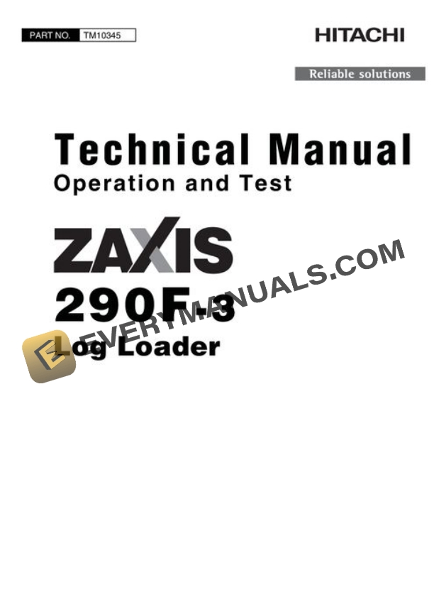 Hitachi ZAXIS290F-3 Processors Test Manual TM10347