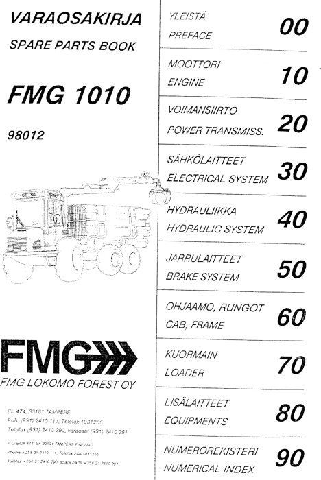John Deere 1010 Forwarder Parts Catalog F98012E