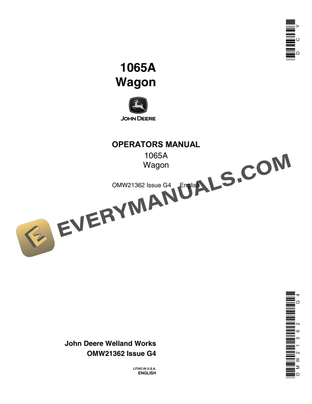 John Deere 1065A Wagon Operator Manual OMW21362 1