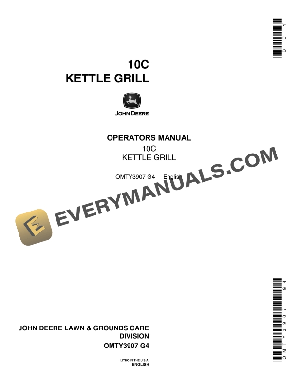 John Deere 10C KETTLE GRILL Operator Manual OMTY3907 1