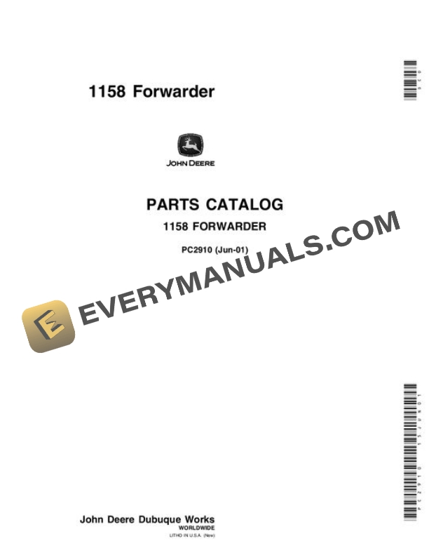 John Deere 1158 Forwarder Parts Catalog PC2910