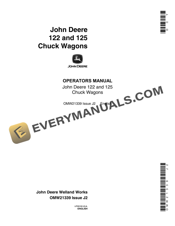 John Deere 122 and 125 Chuck Wagon Operator Manual OMW21339 1