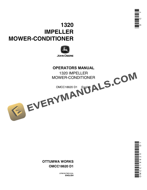 John Deere 1320 Impeller Mower-Conditioner Operator Manual OMCC18620