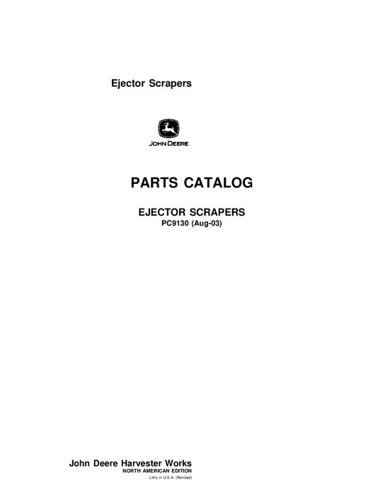 John Deere 1412E 1810E 1814E Scraper Parts Catalog PC9130