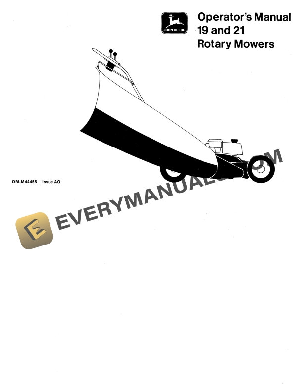 John Deere 19 21 Rotary Mowers Operator Manual OMM44455 1