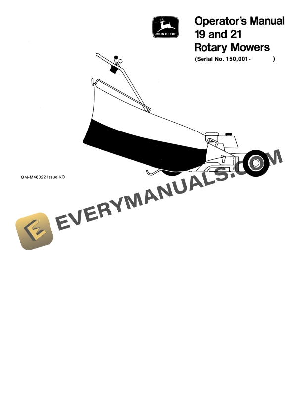 John Deere 19 21 Rotary Mowers Operator Manual OMM46022 1