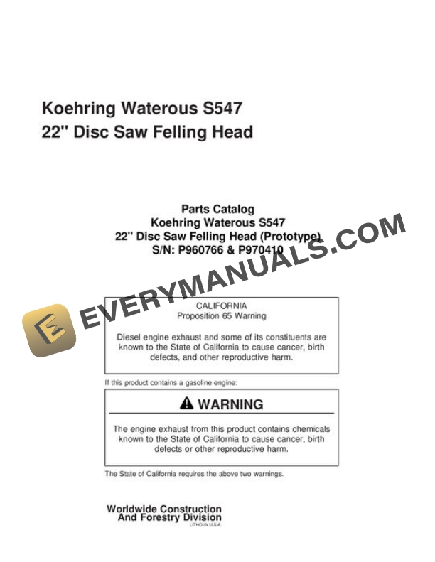 John Deere 22 Inch Attachment Parts Catalog WCSCR3007