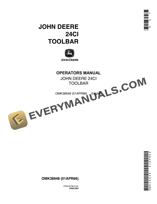 John Deere 24CI TOOL CARRIER Operator Manual OMK38948 1