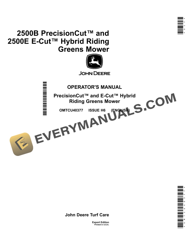 John Deere 2500B PrecisionCut and 2500E E Operator Manual OMTCU40377 1