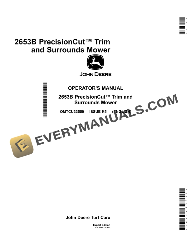 John Deere 2653B PrecisionCut Trim and Surrounds Mower Operator Manual OMTCU33559 1