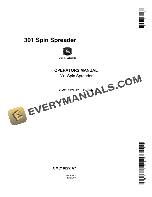 John Deere 301 Spin Spreader Operator Manual OMC18272