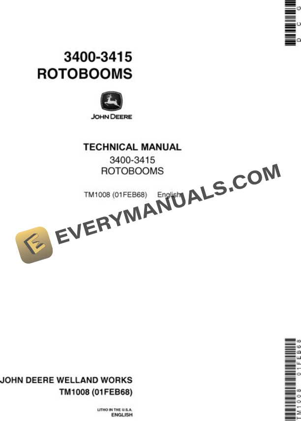 John Deere 3400 3415 Attachment Test Manual TM1008