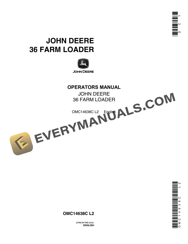 John Deere 36 FARM LOADERS Operator Manual OMC14638C 1