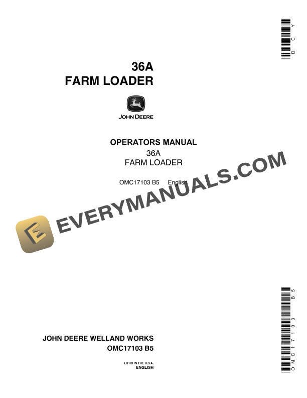 John Deere 36A Farm Loaders Operator Manual OMC17103