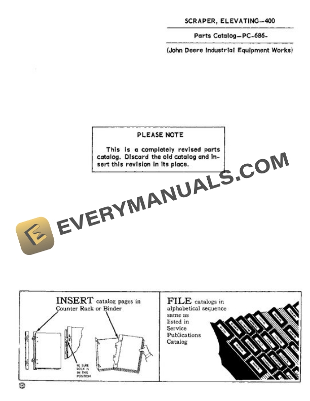 John Deere 400 Scraper Parts Catalog PC686