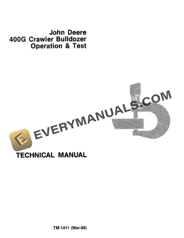 John Deere 400G Crawler Test Manual TM1411