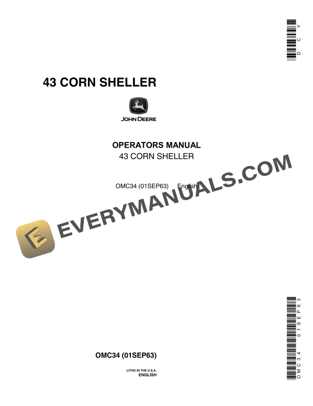 John Deere 43 Corn Sheller Operator Manual OMC34