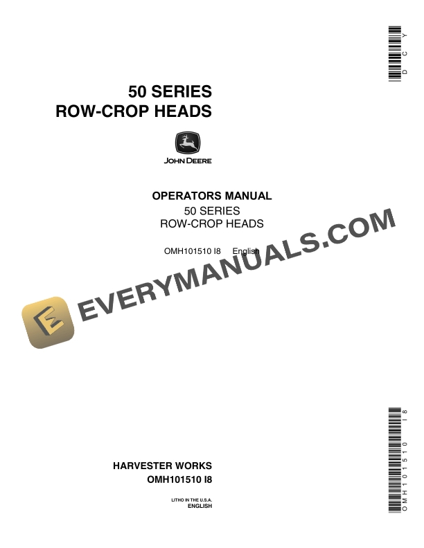 John Deere 50 SERIES ROW CROP HEADS Operator Manual OMH101510 1