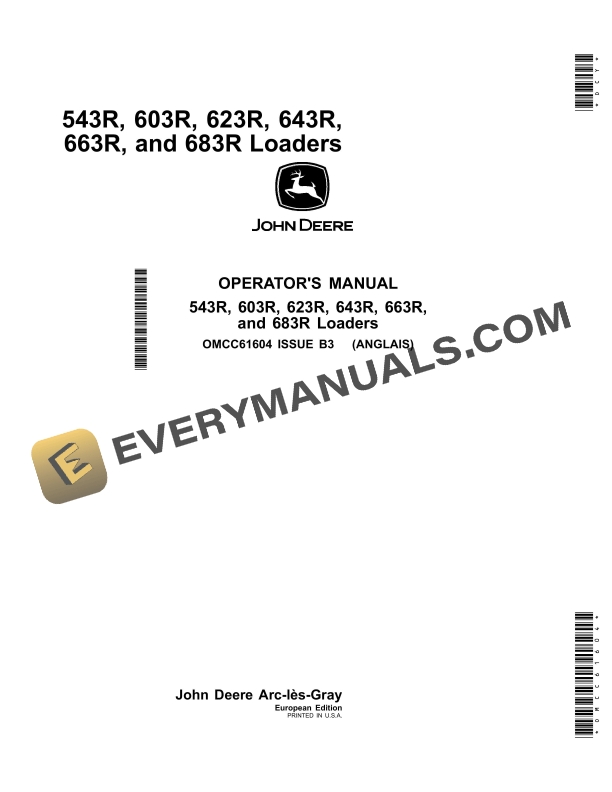 John Deere 543R 603R 623R 643R 663R and 683R Loader Operator Manual OMCC61604 1