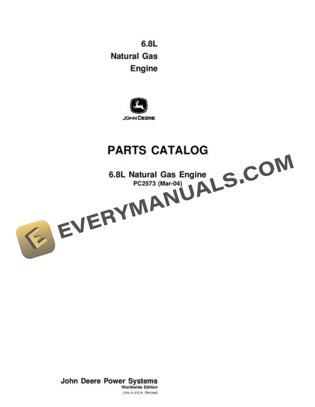 John Deere 6.8L Engine Parts Catalog PC2573