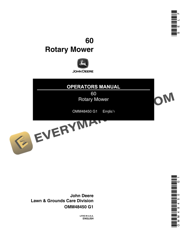 John Deere 60 Rotary Mower Operator Manual OMM48450 1