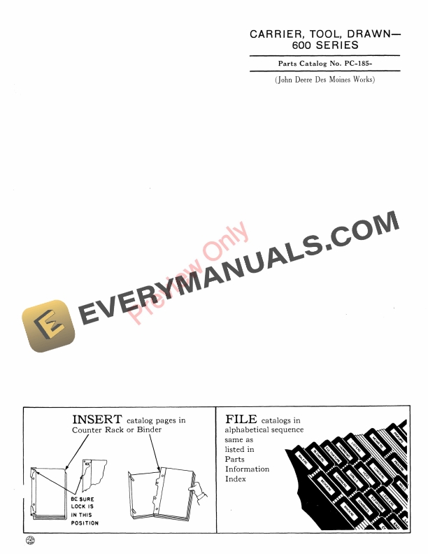 John Deere 600 Drawn Tool Carrier Parts Catalog PC185 01DEC53 1