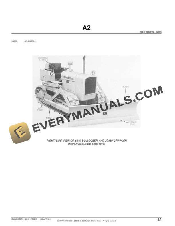 John Deere 6310 Attachment Parts Catalog PC917