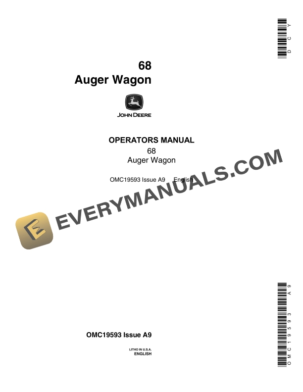 John Deere 68 Auger Wagon Operator Manual OMC19593 1