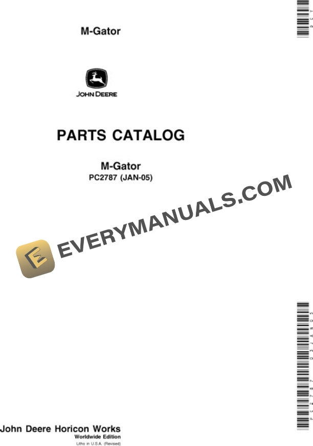 John Deere 6X4 Utility Vehicle Parts Catalog PC2787