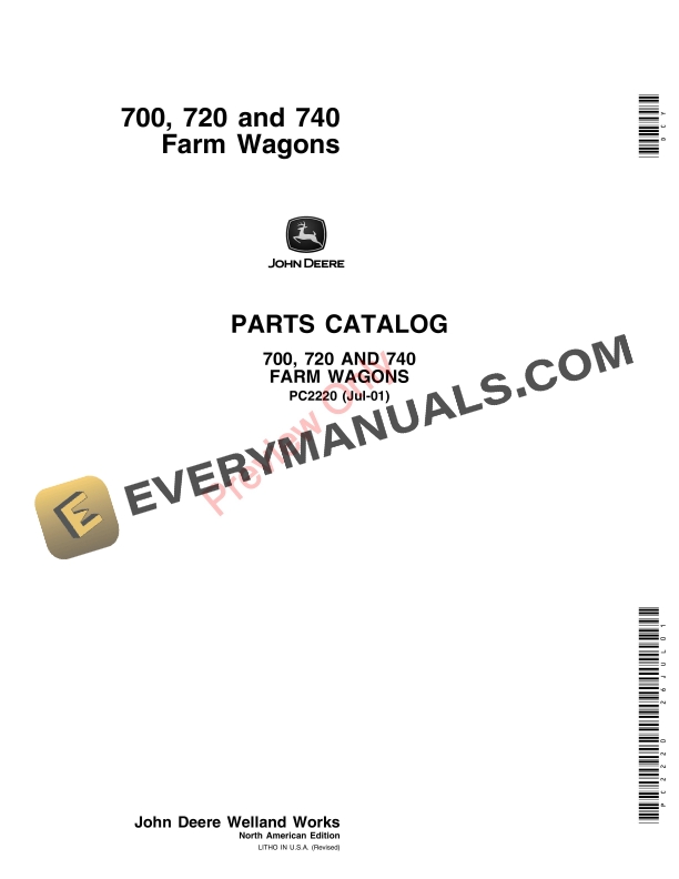 John Deere 700, 720, 740 Wagons Parts Catalog PC2220 02JUN11
