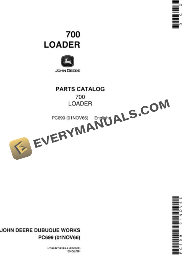 John Deere 700 Attachment Parts Catalog PC699