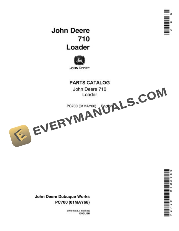 John Deere 710 Attachment Parts Catalog PC700