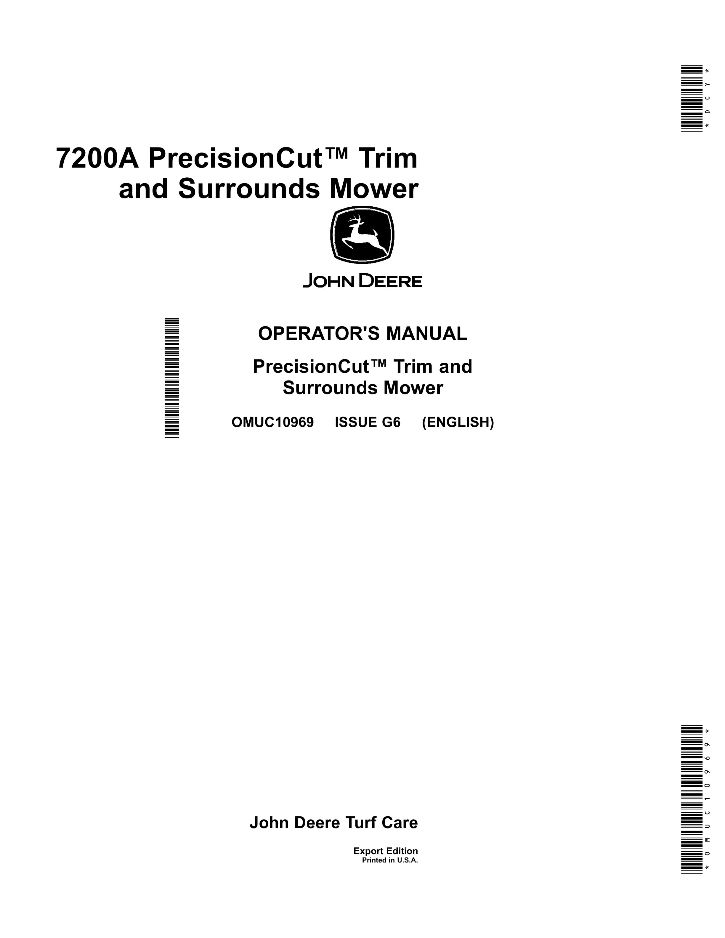 John Deere 7200A PrecisionCut Trim and Surrounds Mower Operator Manual OMUC10969 1