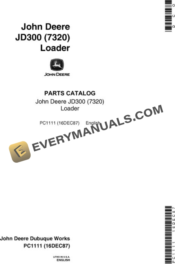 John Deere 7320 Attachment Parts Catalog PC1111