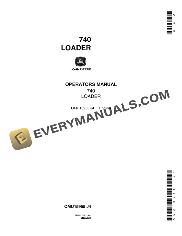 John Deere 740 LOADERS Operator Manual OMU15955 1