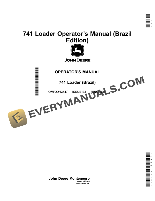 John Deere 741 Loader Operator Manual OMPXX13547 1