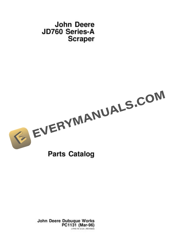 John Deere 760A Attachment Parts Catalog PC1131 2 John Deere 760A Attachment Parts Catalog PC1131