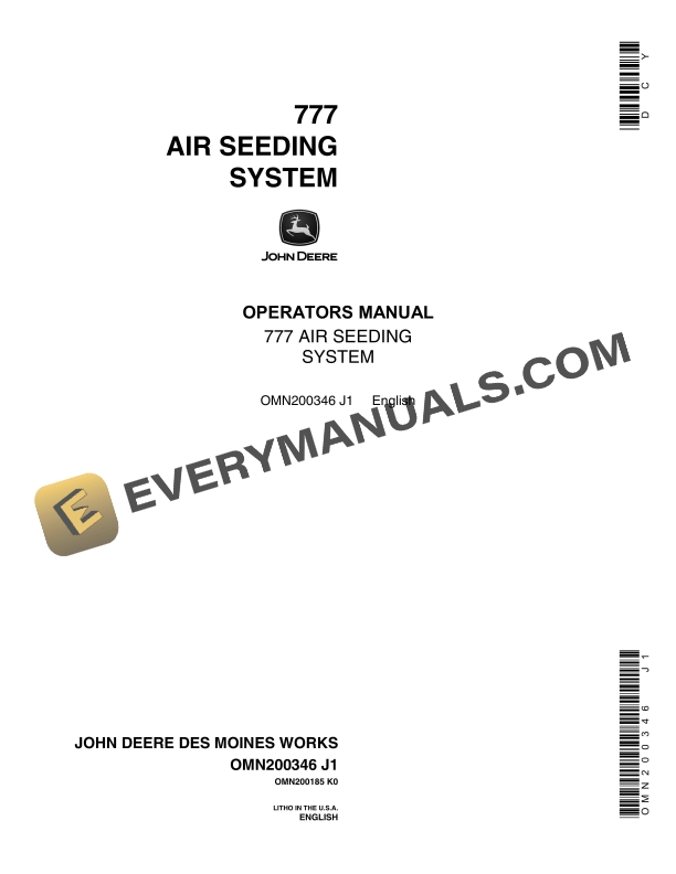 John Deere 777 Air Seeding System Operator Manual OMN200346