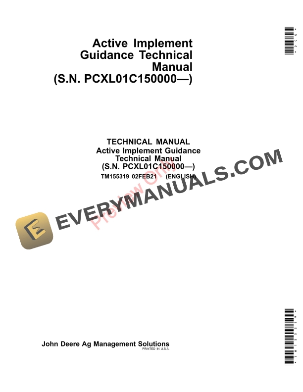 John Deere Active Implement Guidance PCXL01C150000 Technical Manual TM155319 02FEB21 1