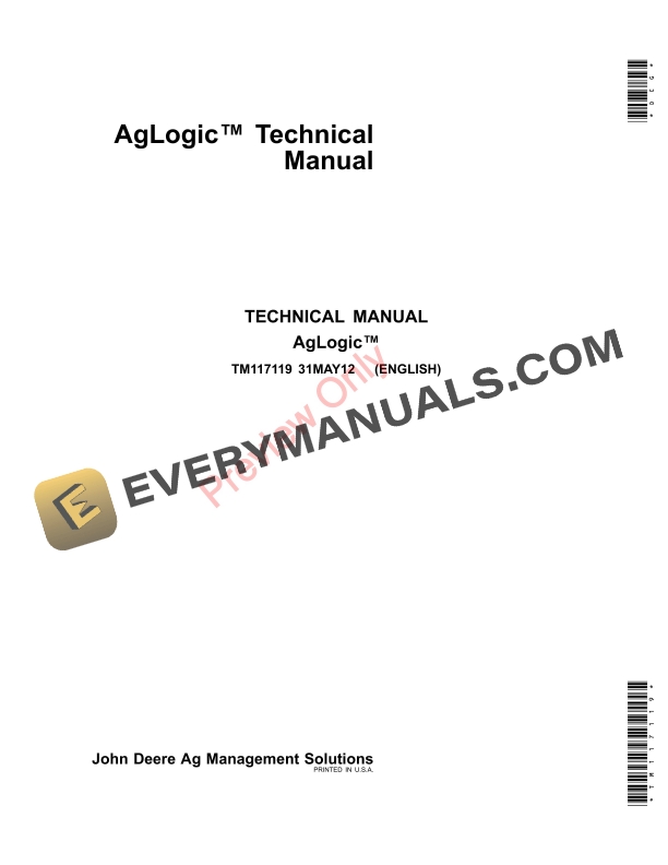 John Deere AgLogic AMS Technical Manual TM117119 31MAY12 1