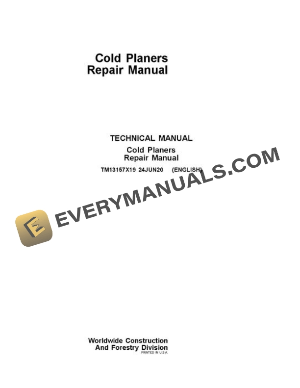John Deere CP12 to CP30E Worksite Pro Attachment Repair Manual TM13157X19