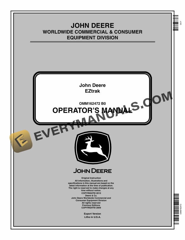 John Deere EZtrak Operator Manual OMM162472 1