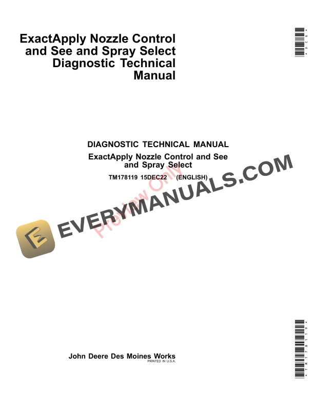 John Deere ExactApply Nozzle Control and See and Spray Select Technical Manual TM178119 15DEC22 1