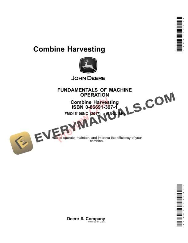 John Deere FOSFMO Combine Harvesting - Textbook Fundamentals Of Machine Operation FMO15106NC 01MAY17