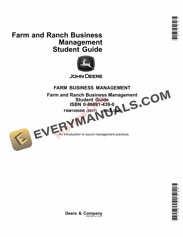 John Deere FOSFMO Farm and Ranch Business Management - Student Guide Farm Business Management FBM10608W 31AUG17